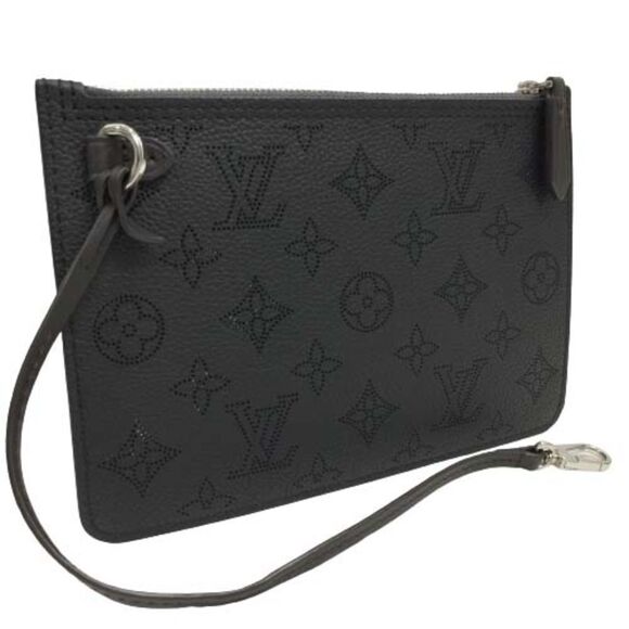 Louis Vuitton Girolatta Accessory Pouch Notebook Case Mahina Black Leather - Picture 1 of 13